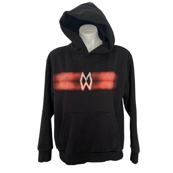 Morgan Wallen Official Heavyweight Blur Photo Black Hooded Sweatshirt Sz M - Picture 2 of 10